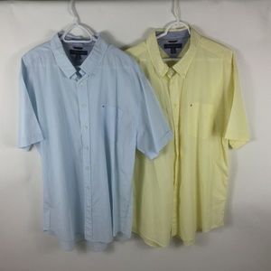 Lot of 2 Tommy Hilfiger Shirt XXL Yellow / blue Sh